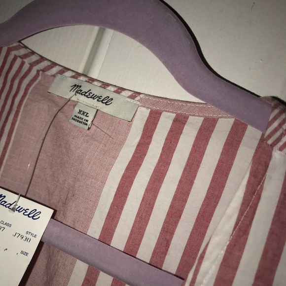 🎀HP🎀MADEWELL • stripe ruffle hem wrap top - Picture 6 of 8